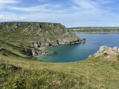 Looking across Starehole Bay towards Sharpitor